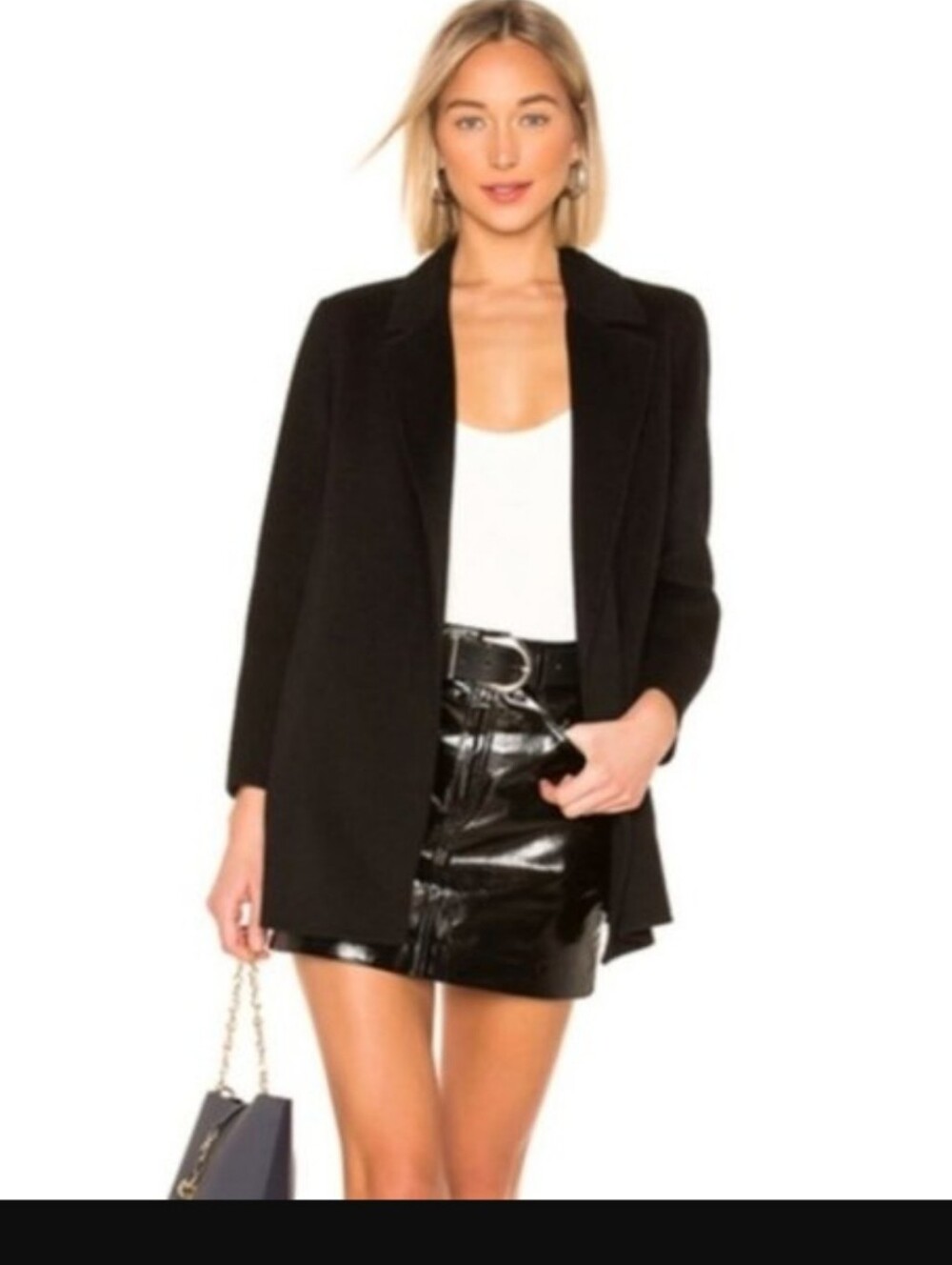 New Theory Black Linen & Cotton Jacket